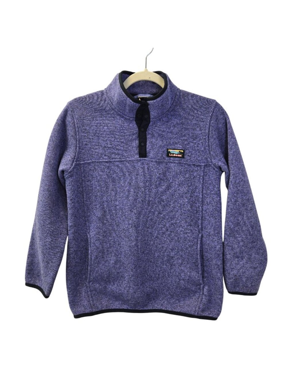 L.L. Bean Quarter Snap Fleece Lined Sweater Jacket Size Girl's Large